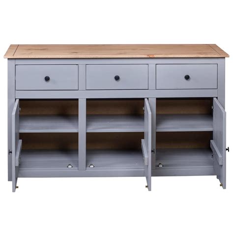 Sideboard Grau 135x40x80 Cm Kiefernholz Panama Weddig