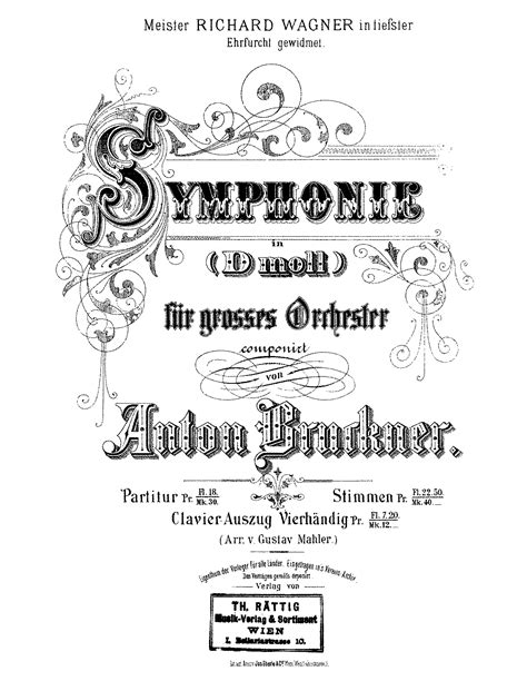 Symphony No 3 In D Minor WAB 103 Bruckner Anton IMSLP Free Sheet