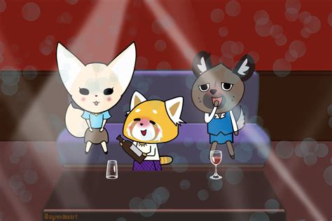 196955 Safe Artistayrenleeart Fenneko Aggretsuko Haida