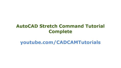 AutoCAD Stretch Command Tutorial Complete Stretch Multiple Lines