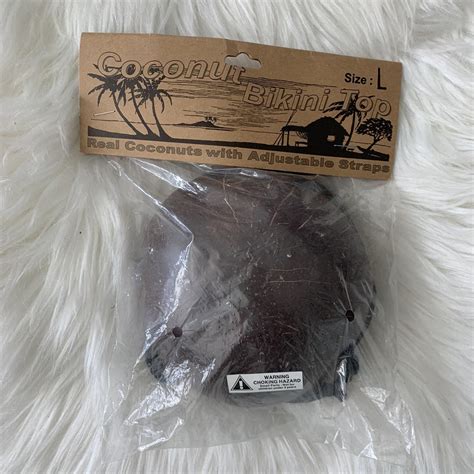 Large Coconut Bikini Top Hawaiin Vintage Thrift Depop