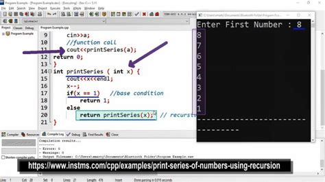 Print Series Of Numbers Using Recursion Cpp Tutorial