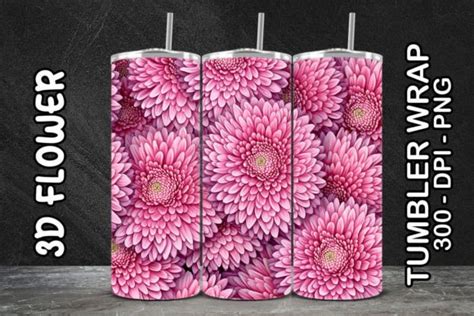 3d Asters Flower Tumbler Graphic By Tenrings · Creative Fabrica