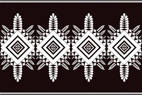 Black and white traditional fabric seamless pattern 43194666 Vector Art ...