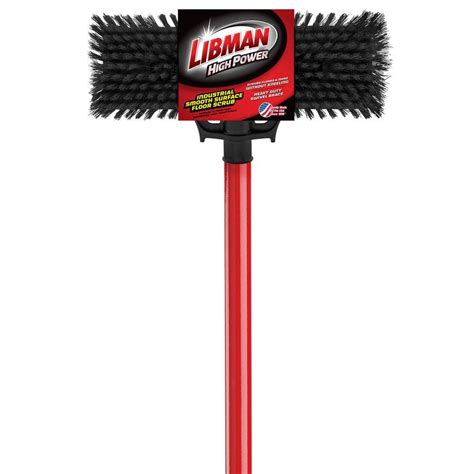 Libman Extra Large Heavy Duty Floor Scrub Brush With Swiveling Head And Handle 6 Pack 1912