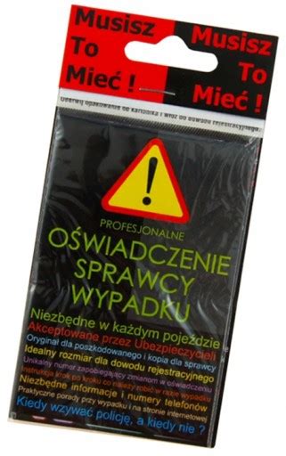 Gotowe O Wiadczenie Sprawcy Wypadku Kolizji Fv Sa Za Z Z Wi Tno