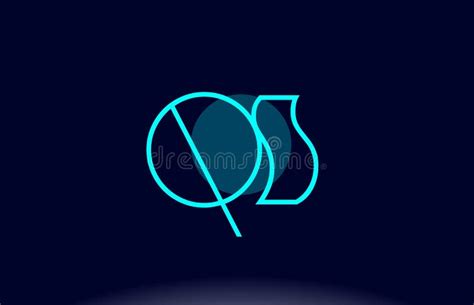 Qs Q S Blue Line Circle Alphabet Letter Logo Icon Template Vector