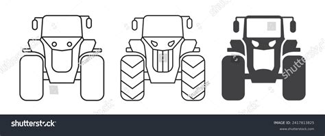 front image farming tractor stock vectors  vector art shutterstock