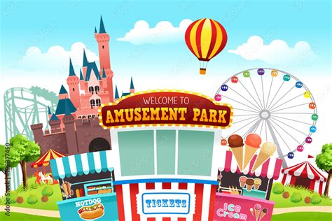 Amusement Park Illustration Stock ベクター Adobe Stock