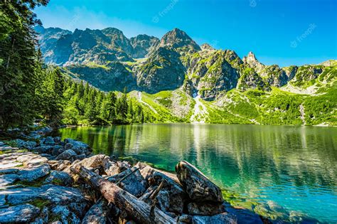 Premium Photo | Tatra national park in poland famous mountains lake morskie oko or sea eye lake ...