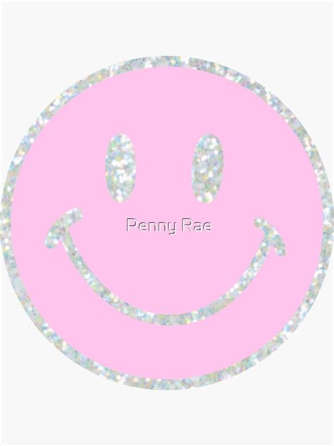 Pink Sparkly Smiley Face Sticker For Sale By Penny Rae Redbubble