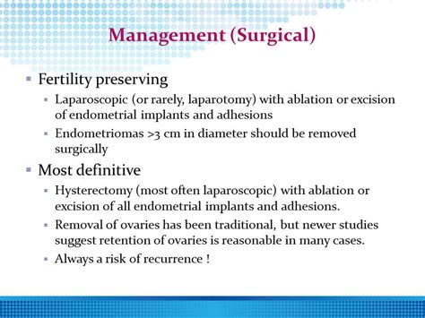 Medical Management Of Endometriosis