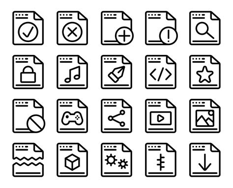 Set Of Files Icons Set Of Files Collection In Black Color For Website