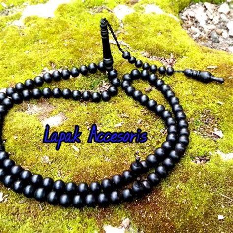 Tasbih Kayu Galih Kelor Hitam Asli 99 Butir Model Bulat Lazada Indonesia