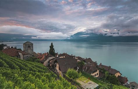 Lac Suisse Lac Léman Vaud Saint Saphorin Fond d écran HD