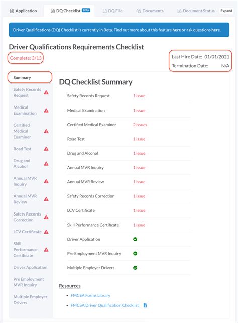 Dq File Checklist—getting Started