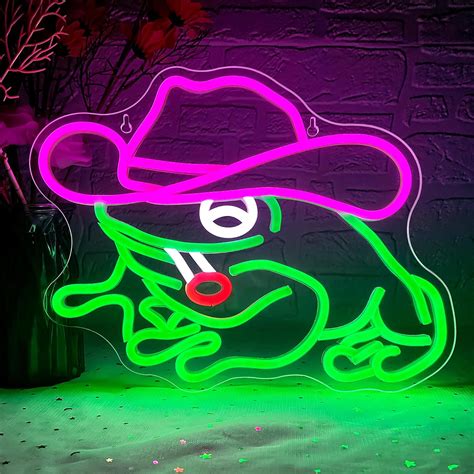 Amazon Frog Cowboy Neon Signs Frog Cowboy Lamp Led Signs Lights