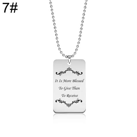 Quotes Pendant Necklaces Inspirations Saying Stainless Steel Engraving DIY Women Charm Necklace ...