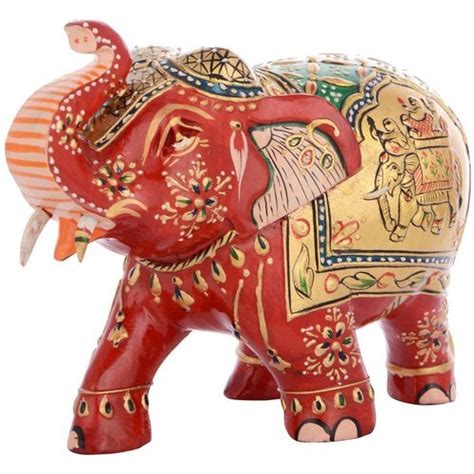 Various Colors Are Available Wooden Emboss Work Elephant Up Trunk Show