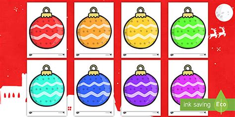 Christmas Tree Bauble Template Primary Resource Twinkl