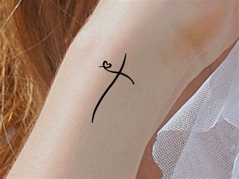 Cross Heart Temporary Tattoo Etsy Artofit