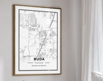 Buda Texas Map Print - Etsy