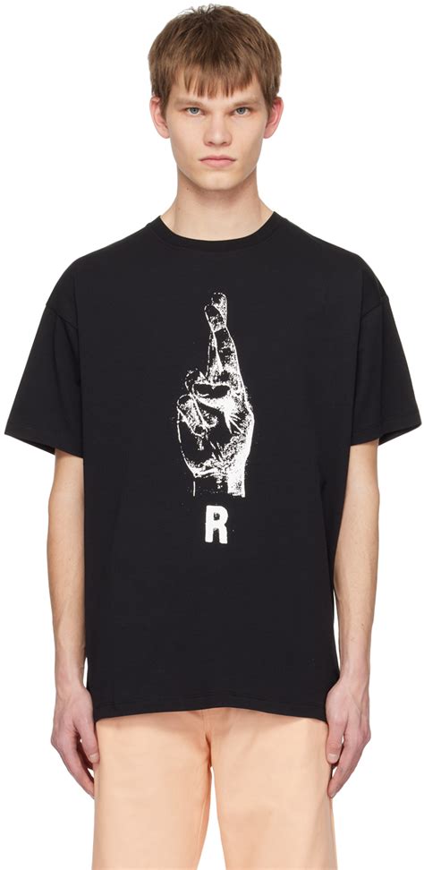 Raf Simons Black Printed T Shirt Raf Simons