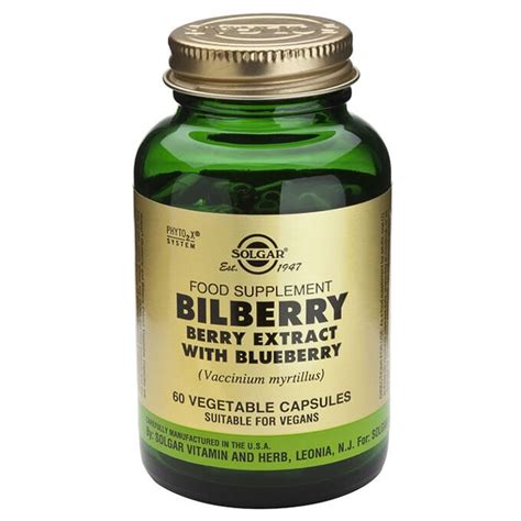 Solgar Bilberry Berry Extract With Blueberry 60 Capsules Niche