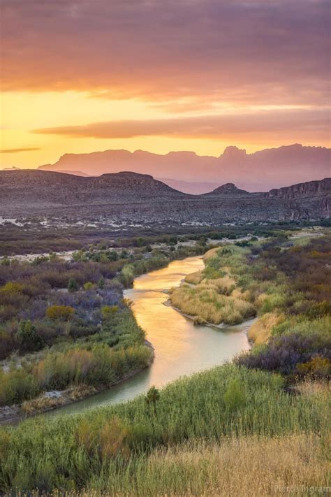 The Rio Grande River Big Bend National Park Texas Texas Sunset Big