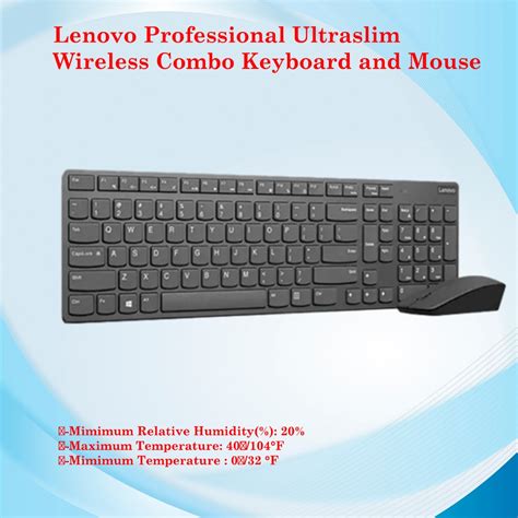 Lenovo Professional Ultraslim Wireless Combo Keyboard And Mouse Shopee Singapore