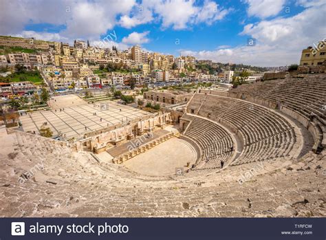 Aerial view of Roman Theatre in Amman, Jordan Stock Photo - Alamy