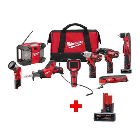 Milwaukee M12 12v Lithium Ion Cordless Combo Tool Kit 8 Tool With 6 0 Ah Battery Artofit