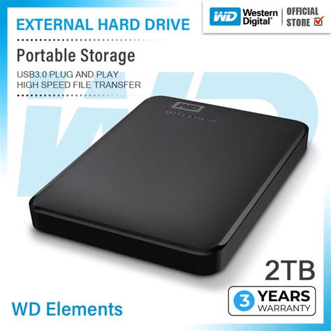 Western Digital External Hard Drive Wd Elements Enclosure Usb 3 0 Hdd Portable 2 5 Hard Drive