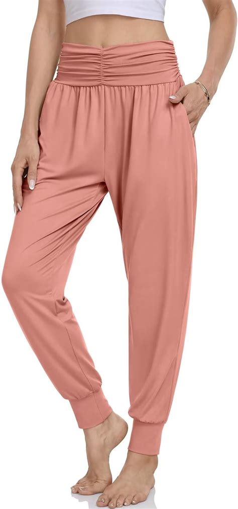 Ueu Womens Harem Casual Loose Pants Comfy High Waisted Yoga Joggers