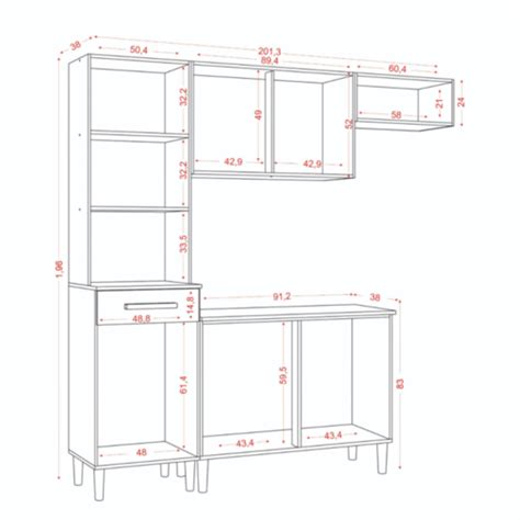 Cozinha Isabelle Compacta Portas Gaveta Atacama Off White