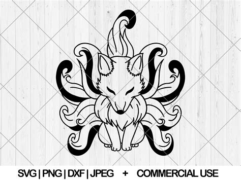 9 Tail Fox Svg Kitsune Svg Dxf Png  Nine Tailed Fox Etsy Nederland