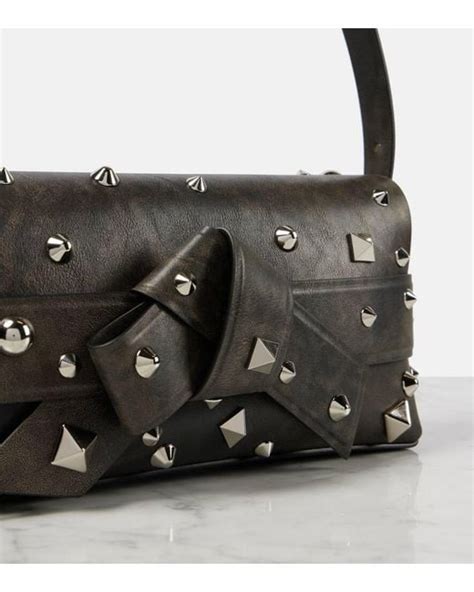 Acne Studios Musubi Studded Leather Shoulder Bag In Black Lyst