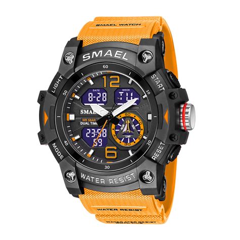 Smael Mens Sports Watch Waterproof Quartz Analog Digital Military Wrist