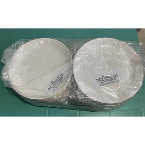 400pcs Disposable White Paper Plate White Coated Paper Plate Bundle