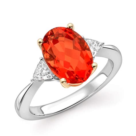 Fire opal and diamond ring - The Diamond Trust