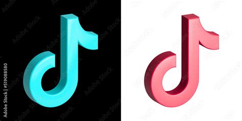 tiktok 3d icon , Tiktok 3d logo isolated, tik tok 3d rendering, vector ...