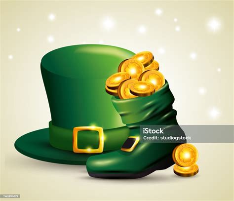 St Patrick Hat With Coins Inside Boot To Event Stock Illustration