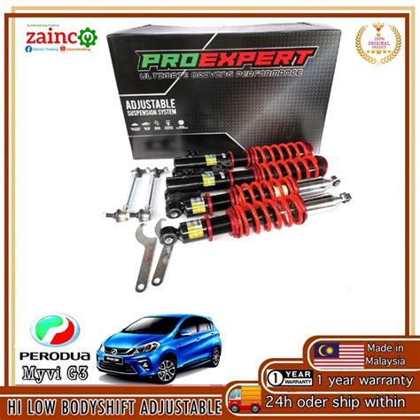 ADJUSTABLE PERODUA MYVI NEW GEN3 2018 HI LOW BODYSHIFT PROEXPERT