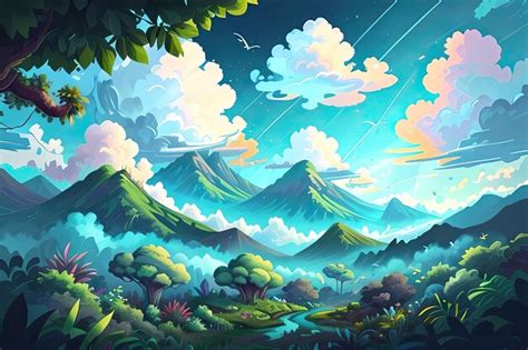 Premium AI Image | digital art of fantasy landscape illustration