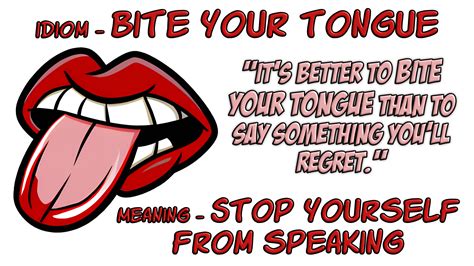 Idiom Bite Your Tongue Funky English