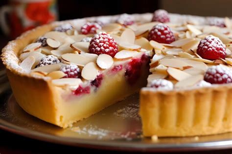 Premium Photo Bakewell Tart A Pastry Filled With Raspberry Jam Almond