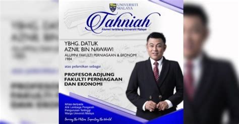 Datuk Aznil Hj Nawawi Dilantik Sebagai Profesor Adjung Di Universiti Malaya