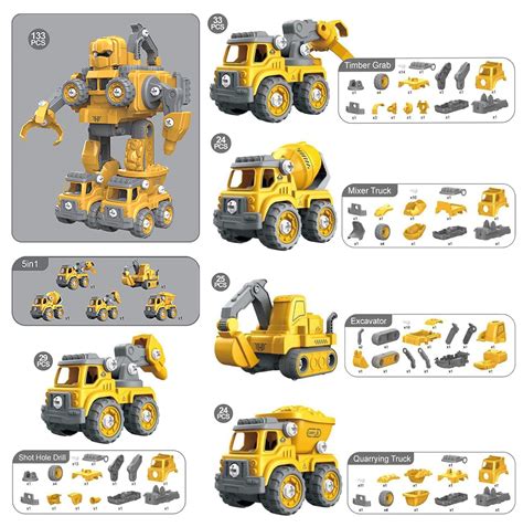 Transformer Toy Take Apart Robot Construction Truck For