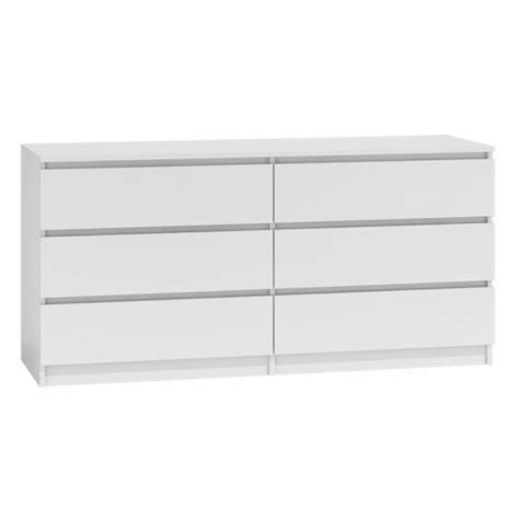 NOWOCZESNA KOMODA Malwa M6 138 x 40 x 75 cm biała OUTLET M6 Cena