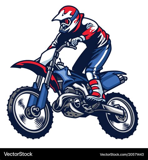 Motocross Rider Ride The Bike Royalty Free Vector Image